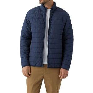 NEW Weatherproof Vintage Men Puffer Jacket Navy Quilted  Fleece Lined XXL